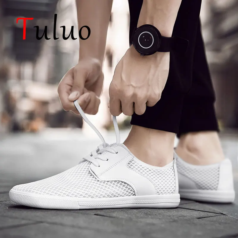 

TULUO 2019 Men's Running Shoes Summer Lightweight Breathable Mesh Lace Up Gym Sneakers For Men Outdoor Walking Jogging Athletic