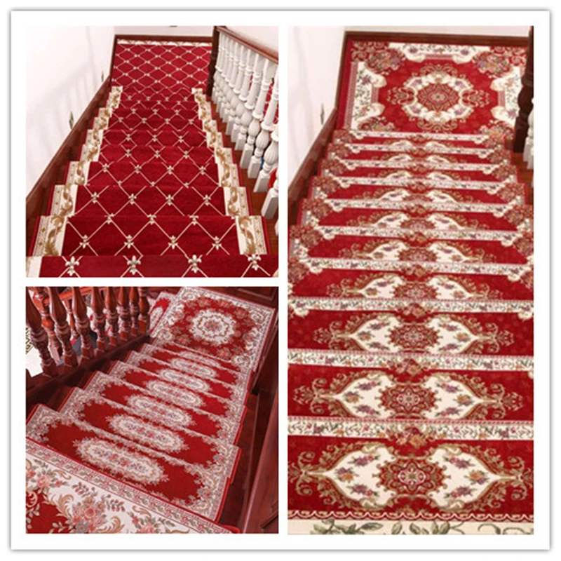 beibehang 1 set /13pcs European stair mats High-end step mats glue-free self-adhesive stair mats carpet solid wood non-slip mats beibehang 1 set /13pcs European stair mats High-end step mats glue-free self-adhesive stair mats carpet solid wood non-slip mats