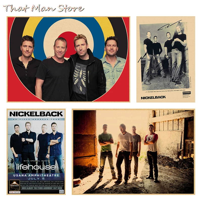 

Nickelback part 1 Vintage rock band music Matte Kraft Paper Antique Poster Wall Sticker Home Decora