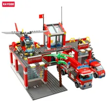 Kaygoo городская пожарная часть 774 шт./компл. строительные блоки DIY Развивающие Кирпичи Детские игрушки лучший детский Рождественский подарок