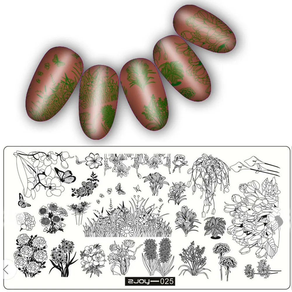 

1pcs 12 * 6cm Nail Stamping Template Pattern Floral Patterns DIY Nail Art Image Stamp Stamping Plates Manicure Template 2019 new