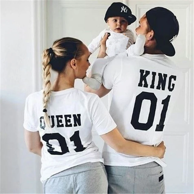 Nueva familia King Queen juego de trajes de algodón juego