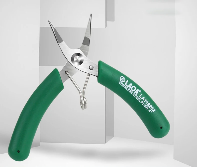 新品老A台湾进口不锈钢钳迷你钳电子钳电子剪尖嘴钳弯嘴钳斜嘴钳-tmall_16