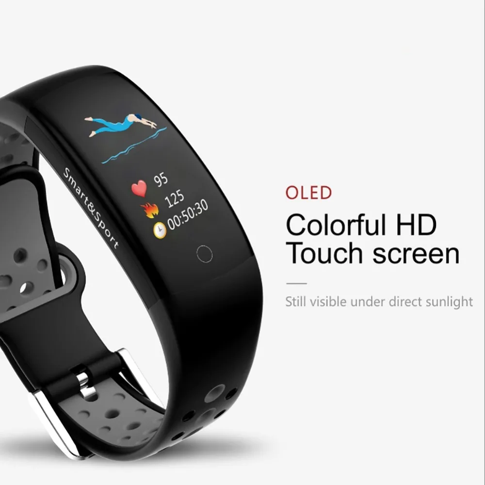Q6S умный Браслет 3D цветной динамический Сфигмоманометр Smartband мониторинг сердечного ритма с водонепроницаемым спортивным фитнес-браслетом w