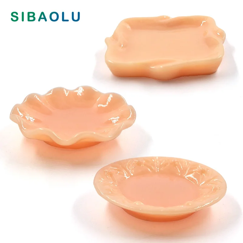 

1pc Simulation Dishes Kitchen Food Plate Miniature Figurine DIY House Accessories Doll home Decoration Simulation plastic