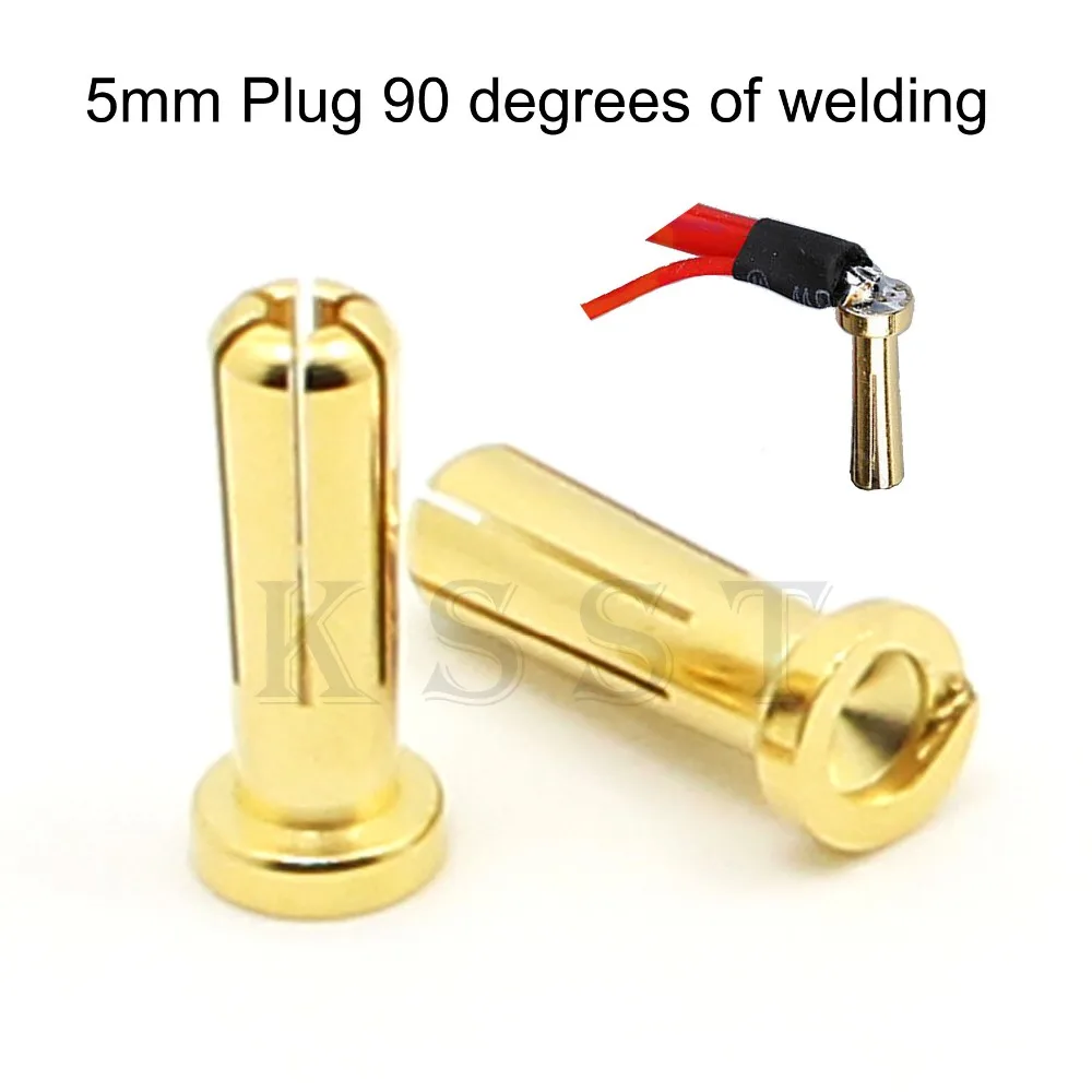 

GC5011 Free Shipping 20 PCS 5.0mm Male Gold Plated Bullet Connector for RC battery ESC Plug