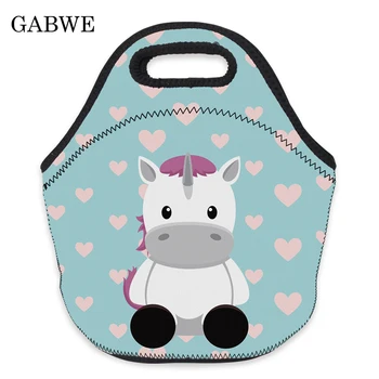 

GABWE 3D Printing Leisure Portable Lunch Bag Insulated Cooler Bags Thermal Food Picnic Lunch Bags For Women Lancheira