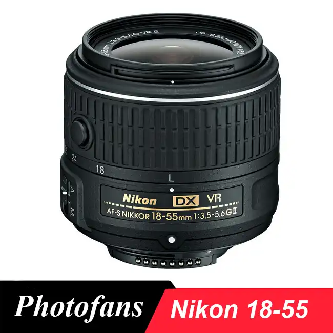 Nikon фирменнй переходник для объектива Canon 18-55 Объектив Nikon AF-S DX фирменнй переходник для объектива Canon 18-55 мм f/3,5-5,6G VR II Объективы для Nikon D3100 D3200 D3300 D3400 D5100 D5200 D5300 D5500 D40 - изображение