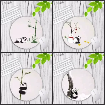 

Mairuige Cute Panda with Bamboo Leaves Round Computer Print Mouse Pad Mat Mousepad Anti Slip Home Office PC Gaming for LOL CSGO