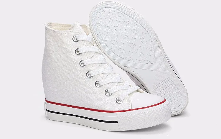 KUYUPP High Top Canvas Women Shoes Espadrilles Spring Autumn Womens Wedges Shoes Lace Up Casual Shoes For Female Sapatilha YD120 (33)
