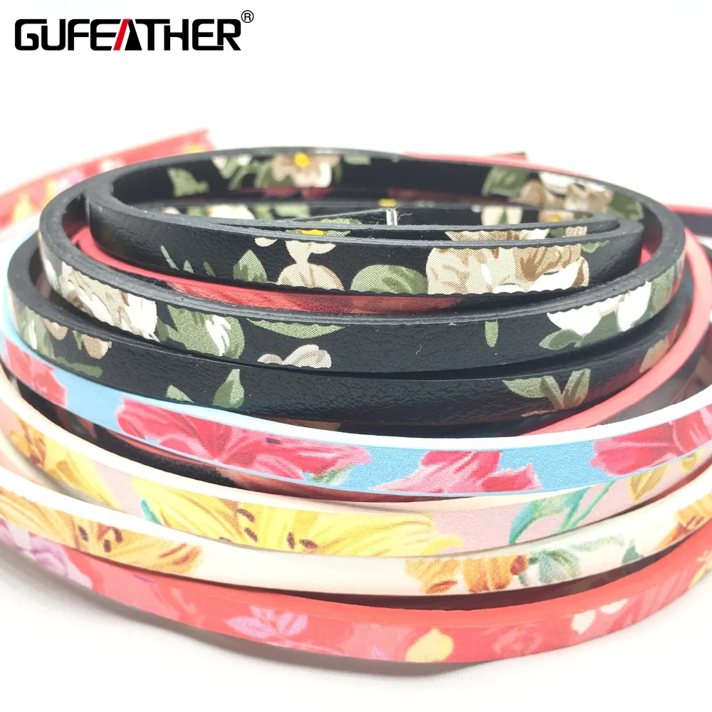 

GUFEATHER P46/5MM Flowers Leather cord/jewelry accessories/diy jewelry/hand made/leather rope/jewelry findings