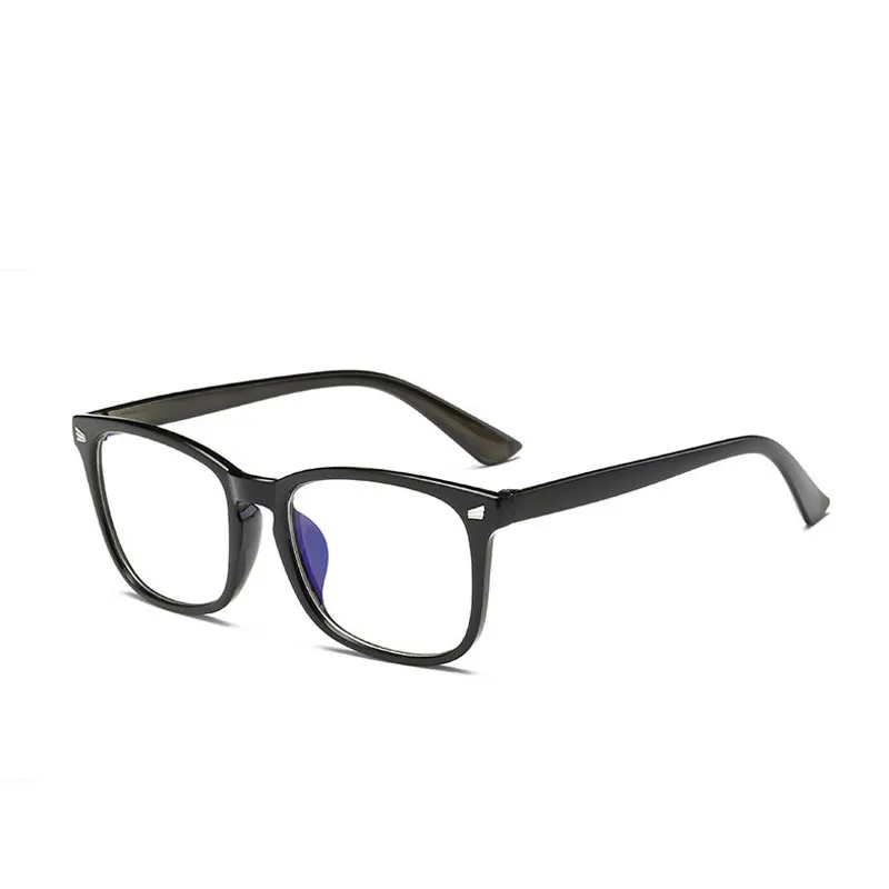 Очки для компьютера с защитой от синих лучей, мужские очки с голубым покрытием-светильник, игровые очки для защиты компьютера, ретро очки для женщин - Цвет оправы: Bright Black