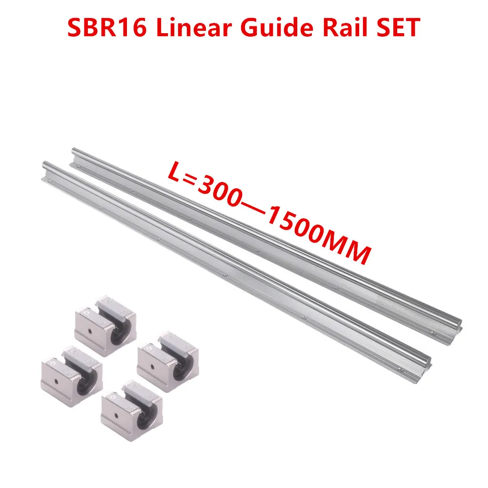 SBR16 Linear Guide Rail L300-1500mm With SBR16UU Block Bearing