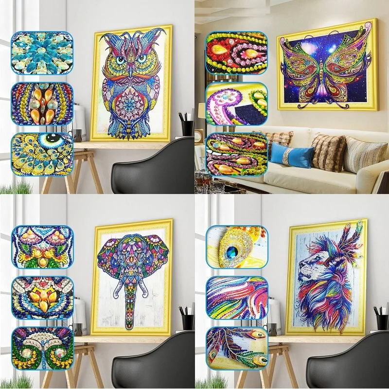 

Special Shaped Diamond Painting Animal Butteryfly Picture of Rhinestones 5D DIY Diamond Mosaic Animal Home Decoration 40x50cm