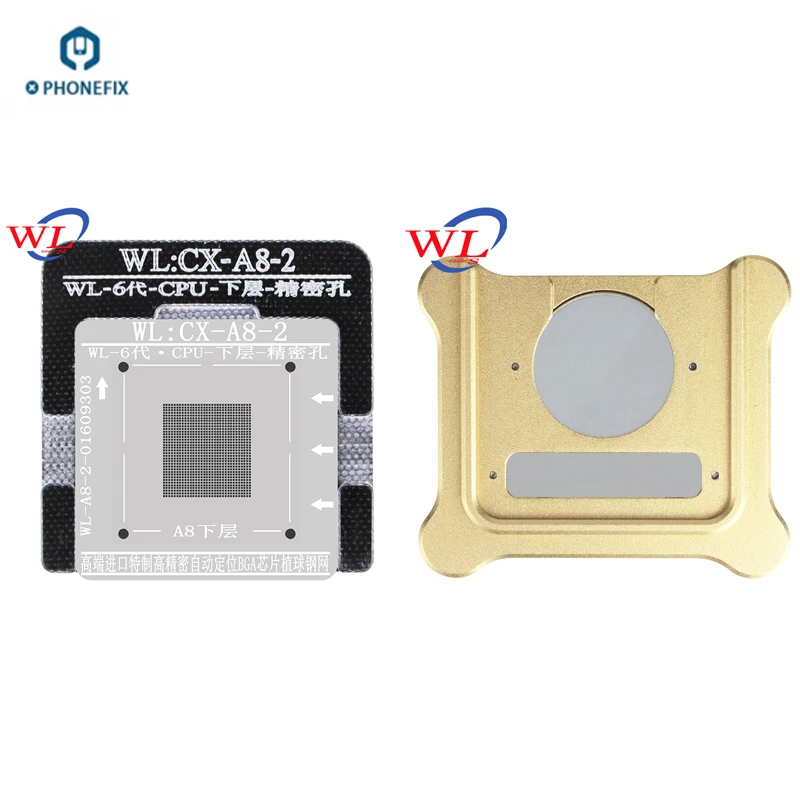 

PHONEFIX WL BGA reball tool for iphone Reballing Stencil for iphone 5s 6 6s 7 Plus Baseband NAND A7 A8 A9 A10 BGA reball Tin Net