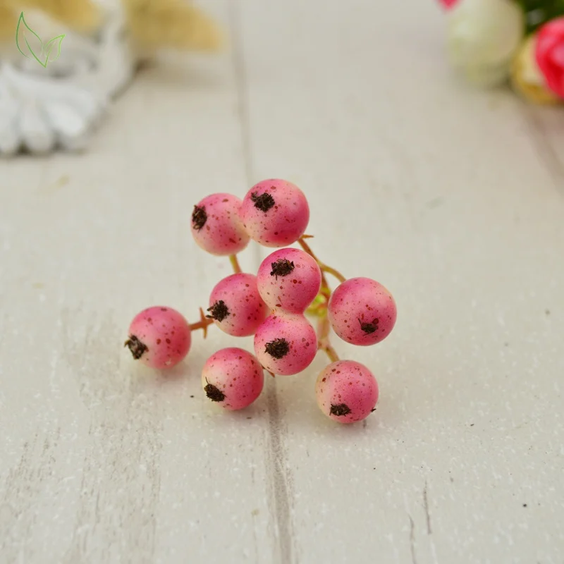 Вишня ягодный искусственный фрукты, цветы дешевые ягоды для украшения свадьбы ручной работы Скрапбукинг поддельные цветы - Цвет: 3 pink