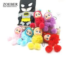 Zoeber 6 pçs/lote moda Miúdos Bonitos Bonecos de Pelúcia chaveiro de Pelúcia Macia Brinquedos corrente chave chaveiro Mini Plush Animais do bebê meninas