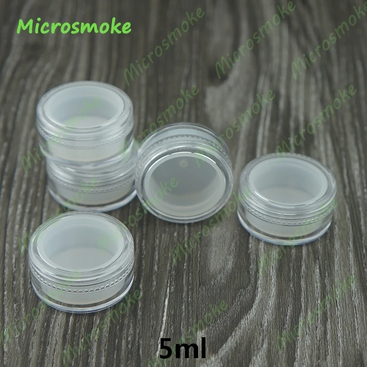 

5ml Plastic Container with Lids High Quality bho Silicone Container For Wax Oil Clear and White Plastic jars 10pcs/lot