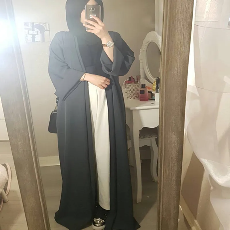 Buytiz ОАЭ открытый стежок красный хаки черный Дубай Кафтан Халат длинный кардиган мусульманская абайя молитва платье для женщин турецкая исламская одежда
