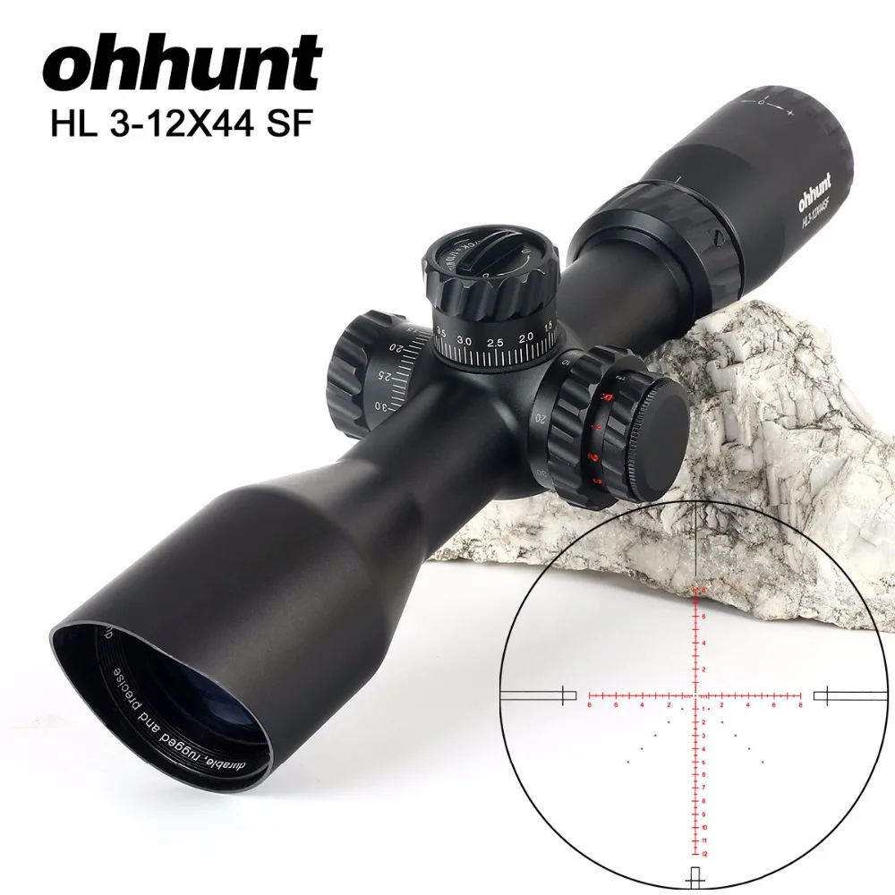 Ohhunt HL 3-12X44 SF компактная охотничья оптика Riflescopes стекло травленая сетка сбоку Parallax Turrets замок сброс съемки область