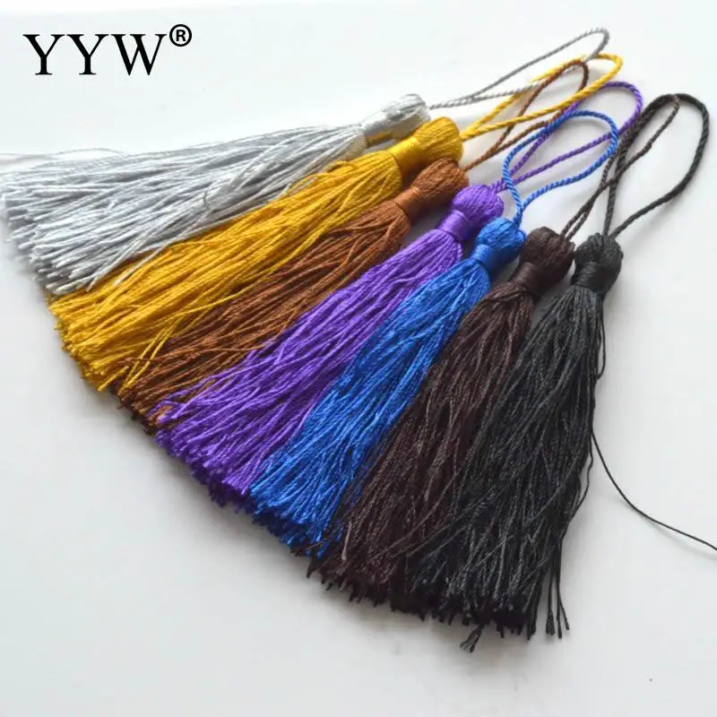 1pc 125mm Polyester Tassels Earrings Charm Pendant Satin Tassels For