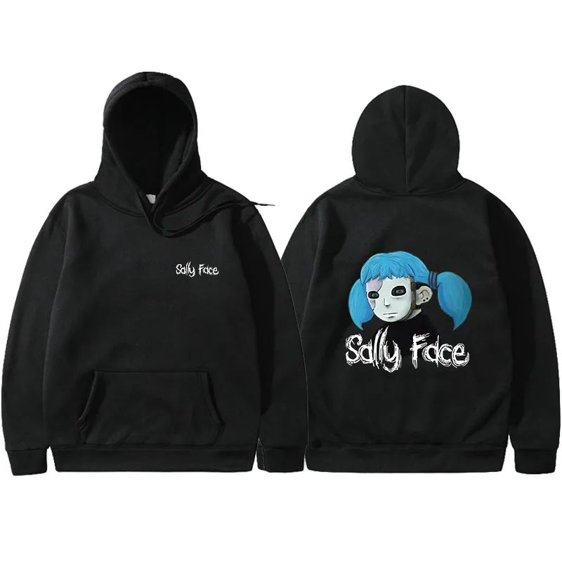 

2019 Autumn Winter Men Casual Sally Face Print Hoodie Hip Hop Streetwear Sweatshirts Skateboard Men/Woman Pullover Loose Hoodies