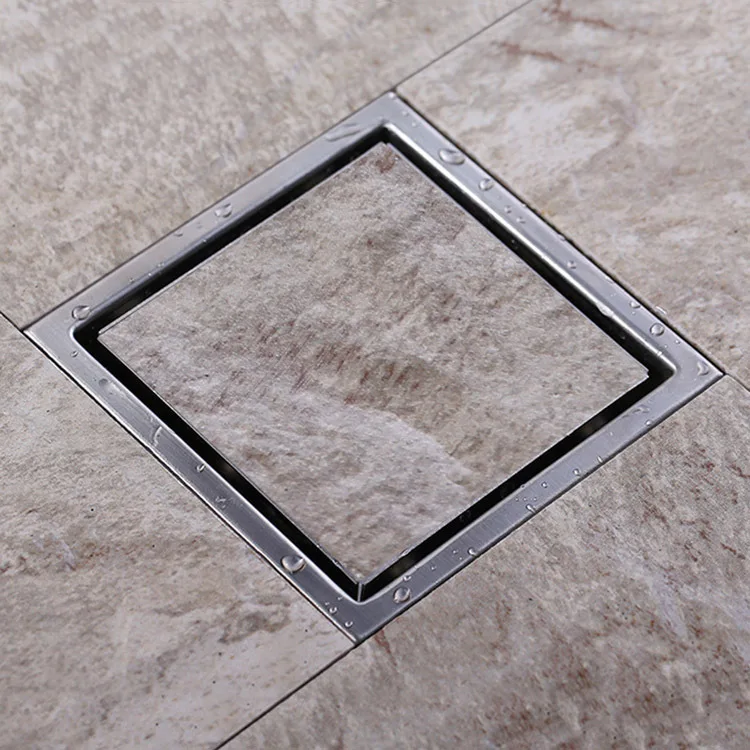 Vidric SUS 304 Stainless steelTile Insert Square Floor Drain Waste Grates Bathroom invisible Shower Drain 110 x 110MM or 150 x 1