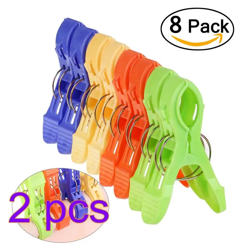 16pcs Large Sized Bright Color Plastic Beach Towel Clips Quilt Clipsin