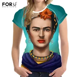FORUDESIGNS/Harajuku женские летние футболки 3D арт леди Принт футболки для подростков девочек мода Streatwear короткий рукав футболки