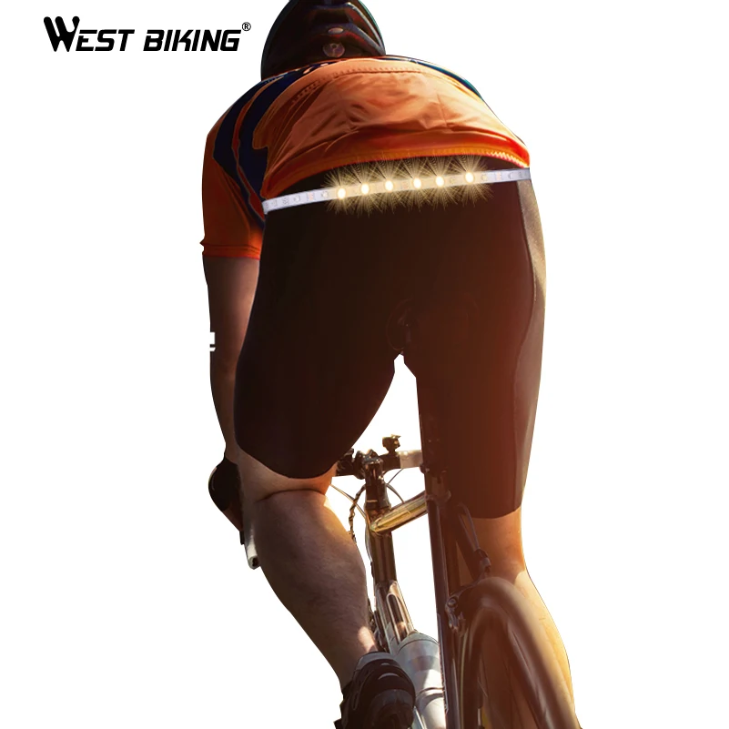 West biking светодиодная предохранительная лампа ремень 4 режима вспышки мигающий светоотражающий ремень-строп для бега ходьба бега ночного света ремень