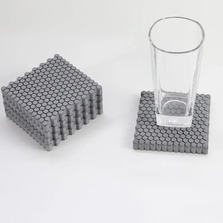 

Cement geometric honeycomb concrete coasters supplies personalized cement insulation pads creative gifts silicone mold