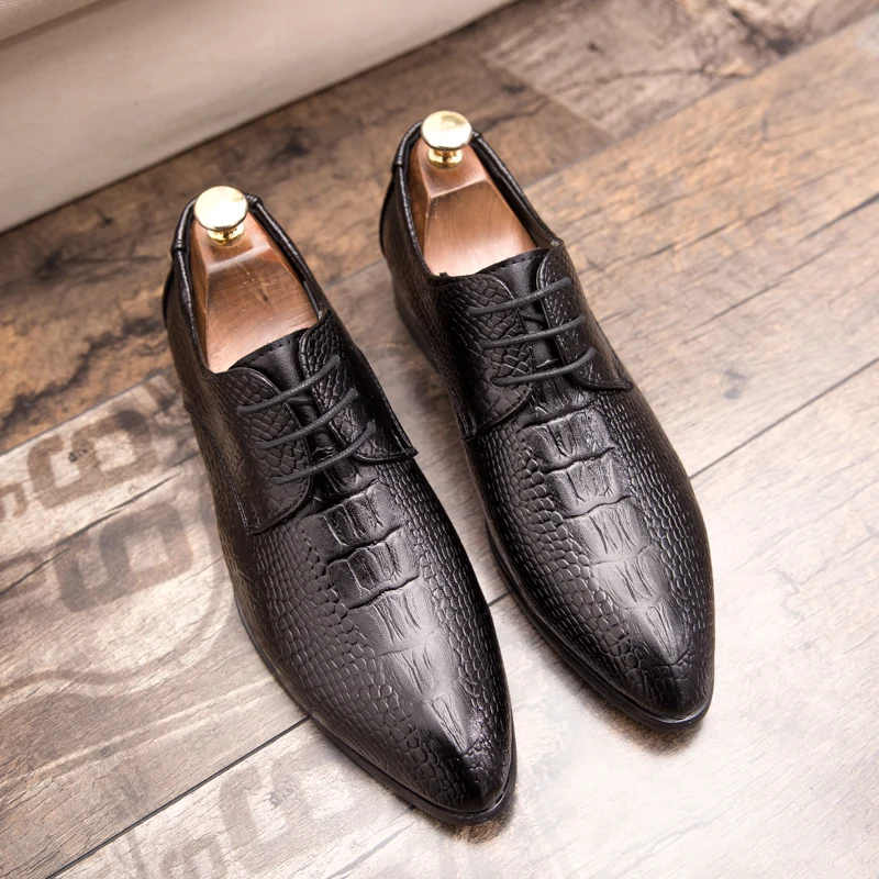 designer snake skin formal leather men shoes crocodile pattern dress wedding male footwear pointed toe brogue oxfords for men (22)