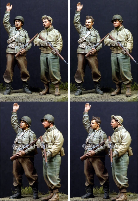 resin assembly Kits 1 35 US WW2 USA Infantry include 2 soldiers Unpainted Kit Resin Model