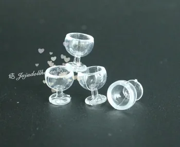 

MINI doll house Siwan clay scene with a group of four small glasses