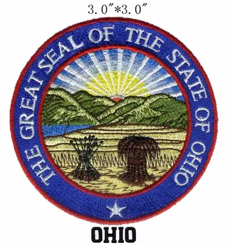 

Ohio State Seal 3.0"wide embroidery patch for corinthians/patch on clothes/military backpack