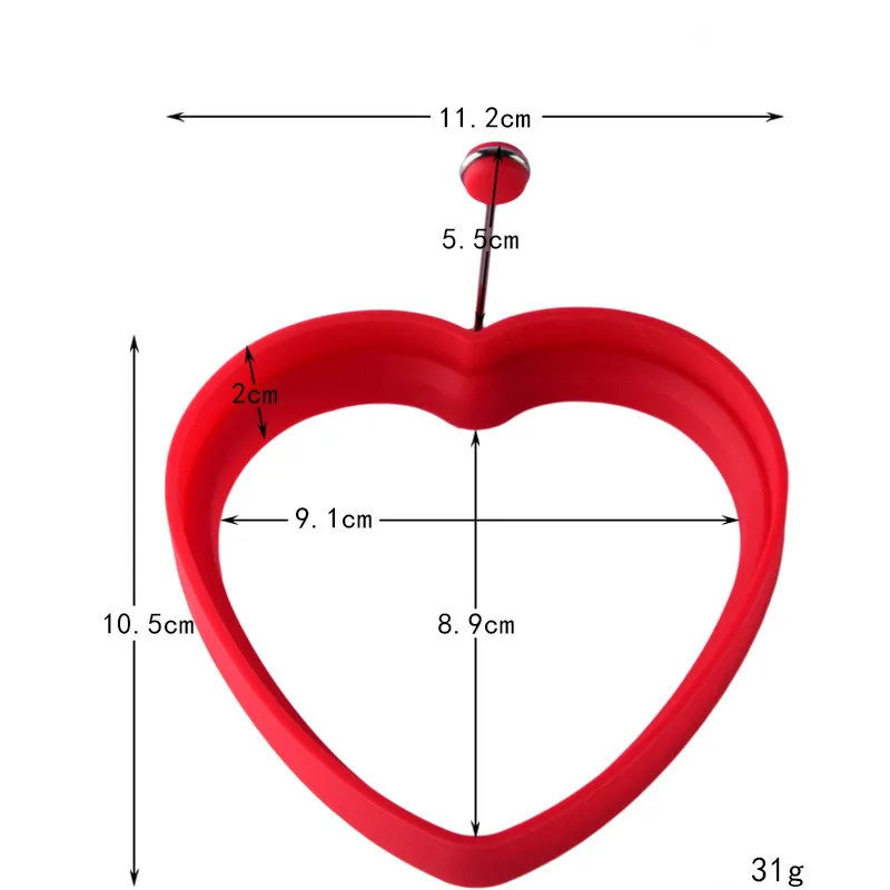 5 стилей блинница жареное яйцо форма силиконовые формы антипригарное простое управление блинница омлет круглая форма - Цвет: heart shape