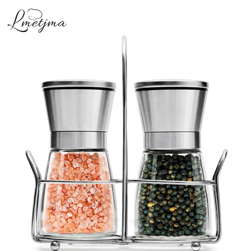 Buy LMETJMA Premium Pepper Mill Set Stainless Steel Pepper Grinder With Stand