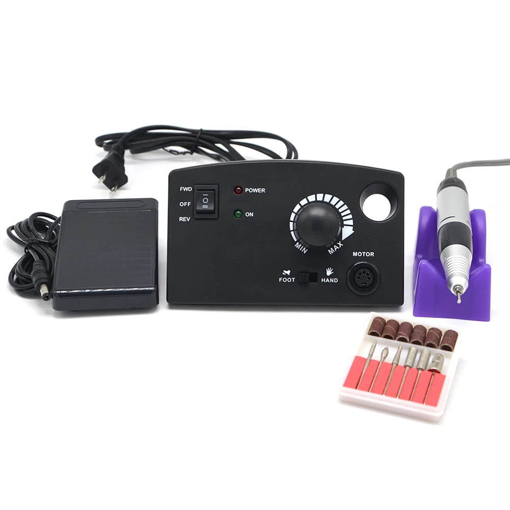 

Black Electric 30,000RPM Nail Manicure Drill Controler Machine Pedicure Nail Drill Pen Machine Milling Bits Nail Accessory Tools
