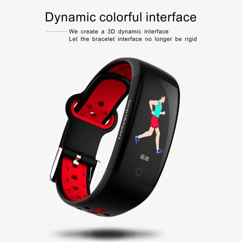

2019 Q6S Smart Bracelet 3D Dynamic Blood Pressure Heart Rate Monitor Waterproof Sports Fitness Smart Watch