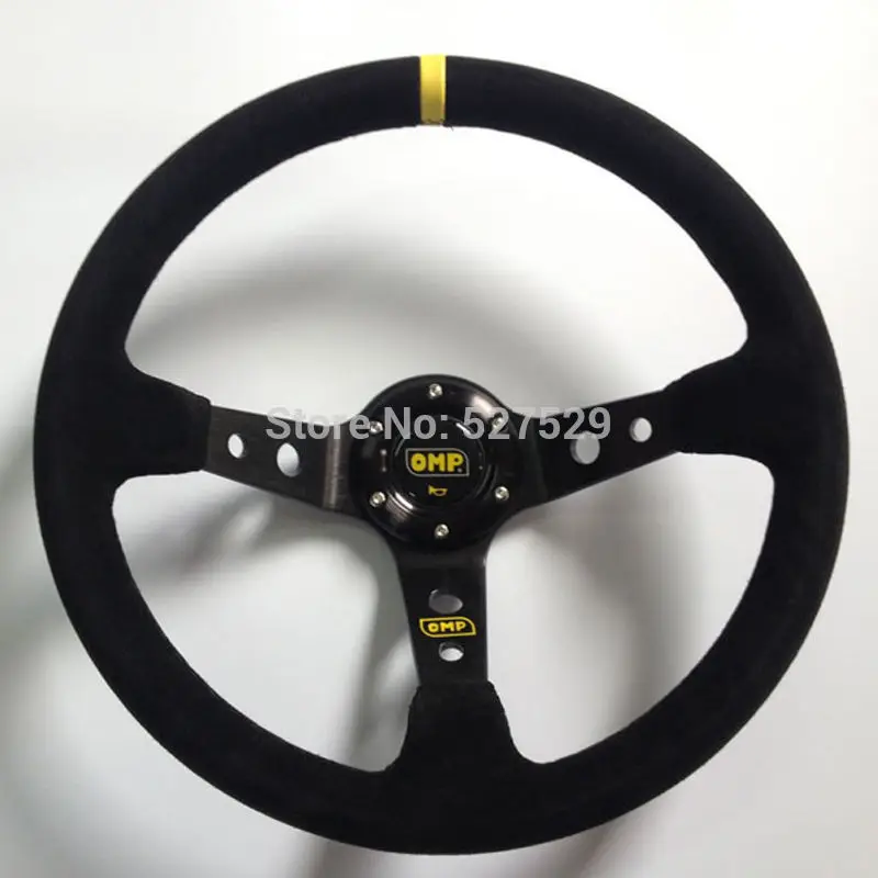 

Hot Steering wheel 14inch 350mm OMP Deep Dish Corn Drifting Steering Wheel Suede Nubuck Leather Sport Steering wheels