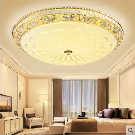 Bedroom lamp simple modern led ceiling lamp round living room atmosphere home crystal lamp warm room lamp