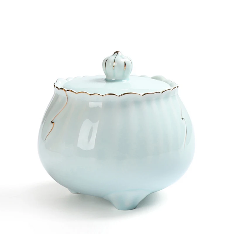 1 шт. Высококачественная глазурь Longquan Celadon керамика экологичный чай Caddy чайная