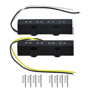

NEW Open Neck & Bridge 4 String JB J Bass Pickup Alnico 5 Pickup Black Set