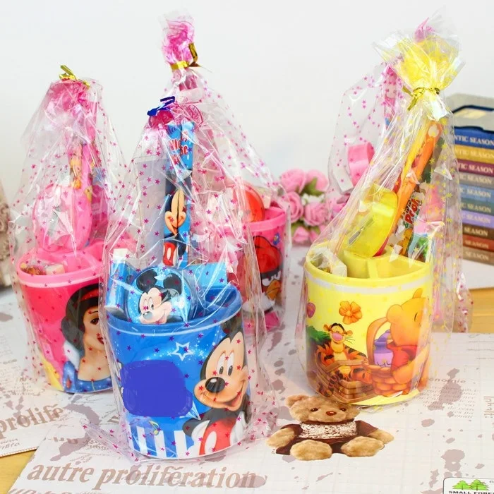 10 sets/lot Pencil holder ruler sharpener eraser stationery set 