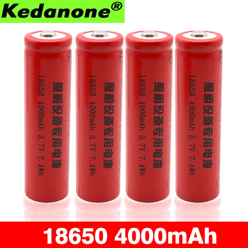 100% Новый оригинальный 18650 аккумулятор аккумуляторная батарея 4000 mAh 3 7 V