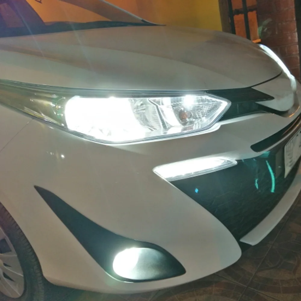 2 шт. светодиодный DRL для Toyota Yaris дневные ходовые огни дневной свет авто светодиодный желтый налобный противотуманный фонарь крышка света