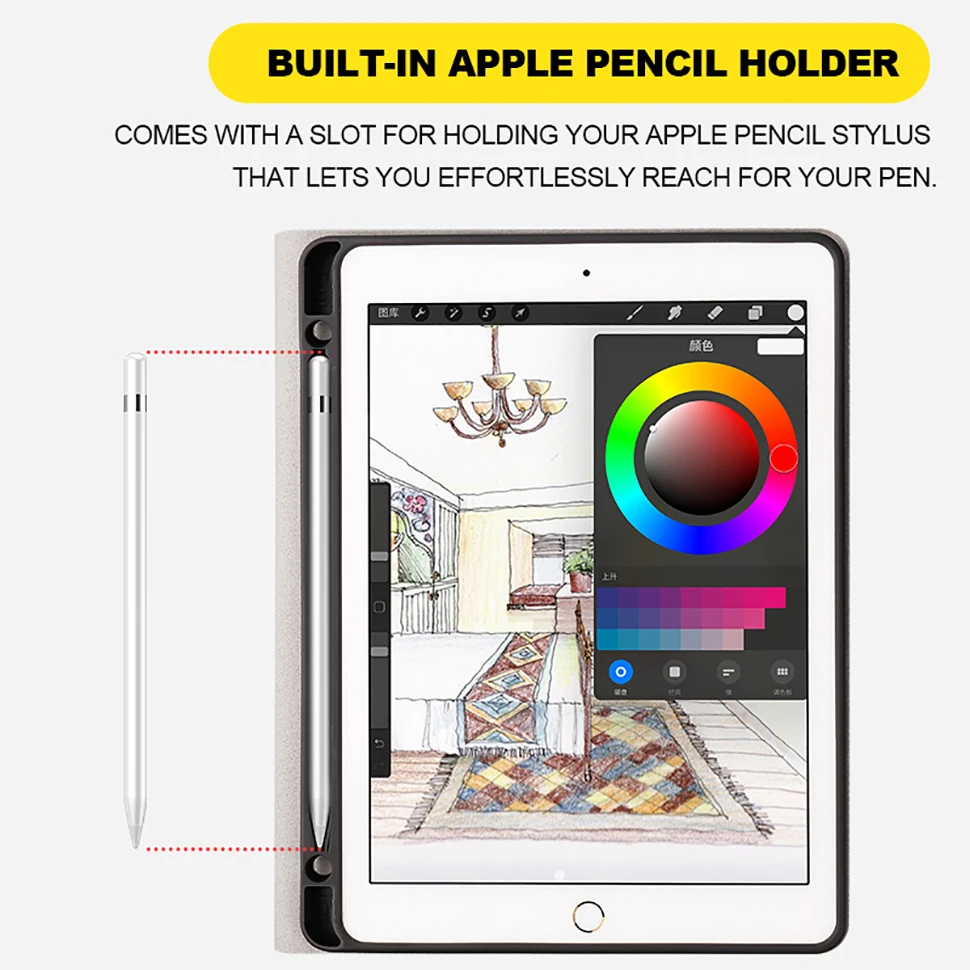 Чехол для iPad Pro 12,9, чехол для клавиатуры с карандашом, силиконовый чехол на заднюю панель, Чехол для iPad Pro 12,9
