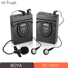 BOYA by-wm5 Беспроводной петличный микрофон Системы для Canon Nikon Sony DSLR Камера Видеокамеры аудио Регистраторы