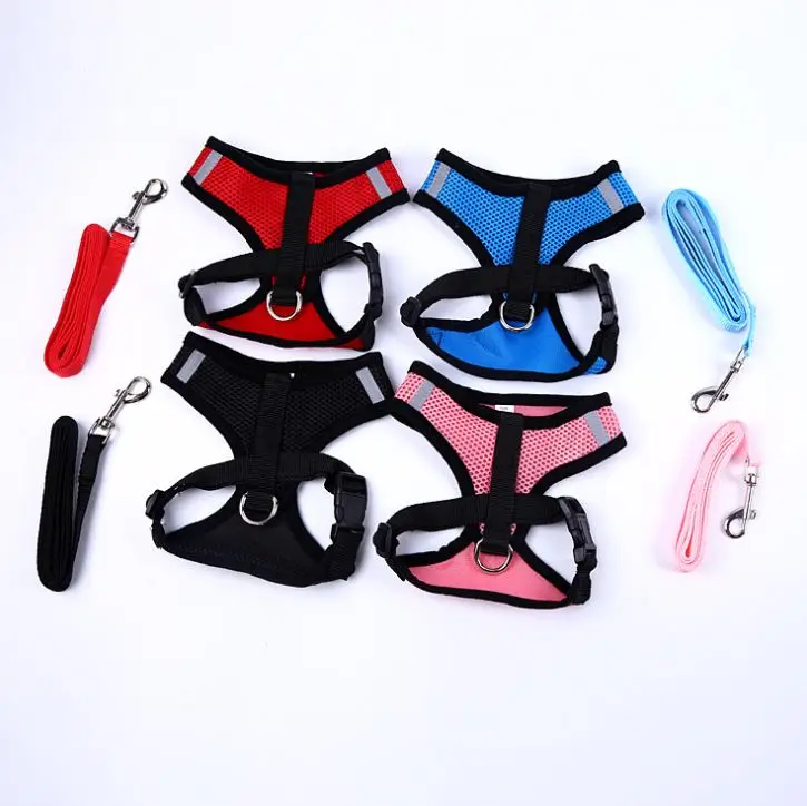 Cat Dog Adjustable Harness Vest Walking Lead Leash for Puppy Dogs