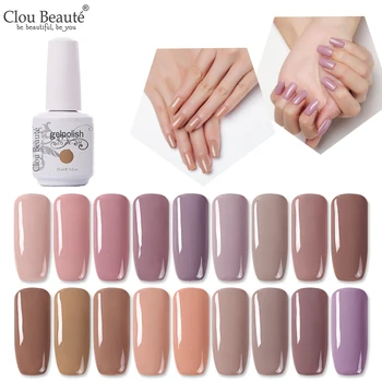 Clou Beaute Nude Series 15ml Gel Polish Nail Primer UV Semi Permanent Varnish Soak Off Nail Gel Base Top Coat Gel Nail Polish 86102 soak off primer gel gdcoco 8ml nail polish base coat top coat matte gel varnish ultra bond no acid primer hybrid basegel